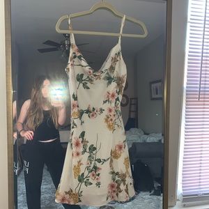 NWT Audrey 3+1 Ivory Floral Slip Mini Dress